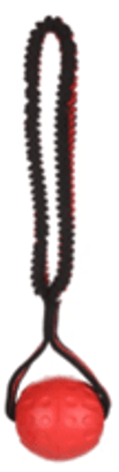 Huvudbild Boll TPR gummi med elastiskt handtag Flyter Röd Boll diameter 7 cm